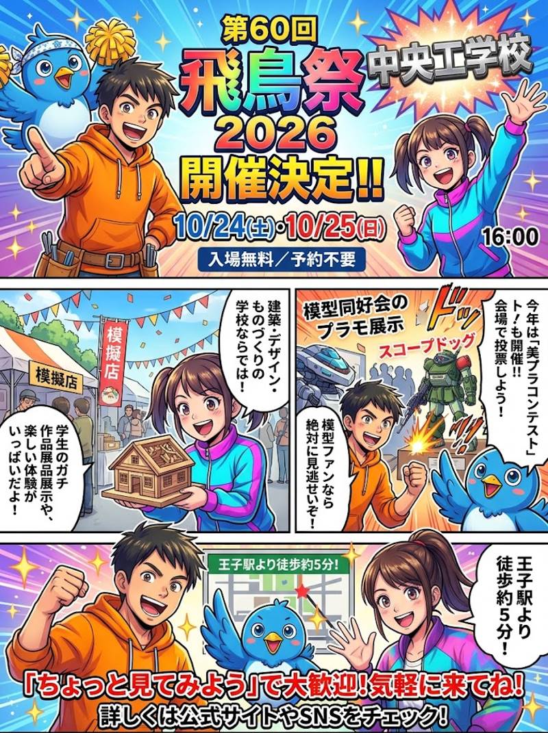 中央工学校 第60回飛鳥祭2026 開催情報